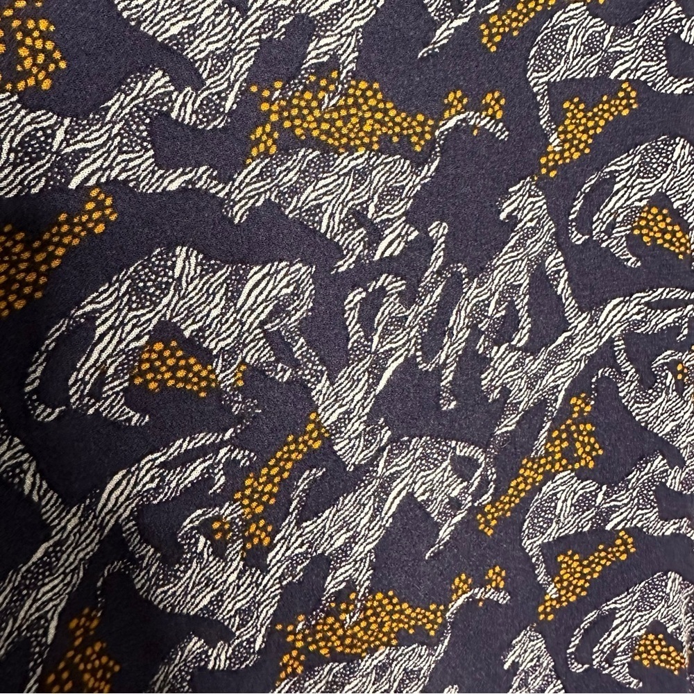 Xhilaration | Navy Animal Print Tiger Pull On Wide Leg Crop Pants Size Medium - Picture 5 of 7